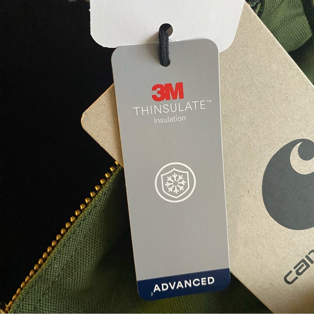 Carhartt WIP Active Jacket Men XL Tarragon/Black (Rigid) Fleece Quilt Lined - Picture 13 of 16